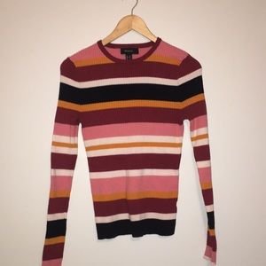 Striped long-sleeve sweater, forever 21, size OX,